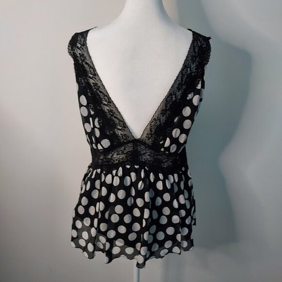 Robert Rodriguez Black and White Polka Dot Lace Top - Picture 8 of 11